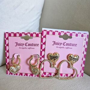 Juicy Couture Gold and Silver Heart Earrings
